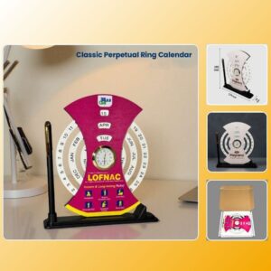 Classic Perpetual Ring Calendar Desk Organizer