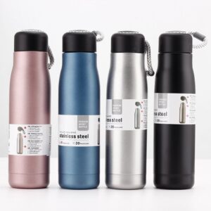 Steel Vacuum Flask Bottle with Rope 7 Double Wall Insulated Stainless Steel Vacuum Bottle with Rope Handle 500ml GF412