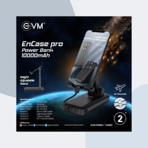 EVM Encase Pro 10000mAh Powerbank with Mobile Stand Black