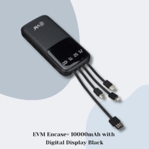 Evm Encase+ 10000mAh Power Bank with Digital Display Black