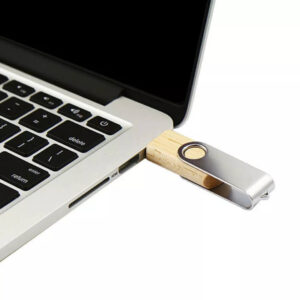 Metal Swivel Wooden Pendrive