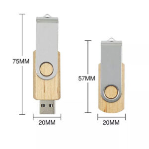 Metal Swivel Wooden Pendrive