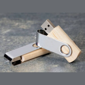 Metal Swivel Wooden Pendrive