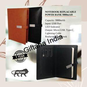 Notebook Replaceable Power Bank Diary 5000mAh