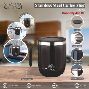 Stainless Steel Coffee Mug 460ml GCM228