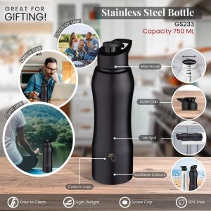 Stainless Steel Sipper Water Bottle 750ml GS233