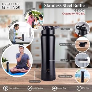 Stainless Steel Sipper Water Bottle 750ml GS3207