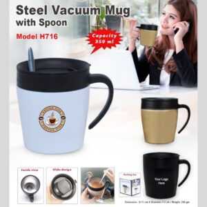 Steel Vacuum Mug With Spoon 350ml GCM716 9 Steel Vacuum Mug With Spoon GCM716 010