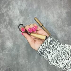 2 in 1 Gift Set - Bottle Shape Keychain with Roller Ball Pen (Beige)