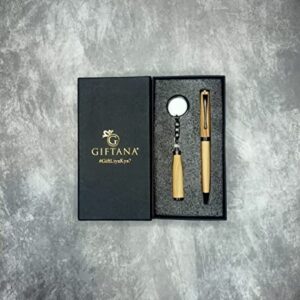2 in 1 Gift Set - Bottle Shape Keychain with Roller Ball Pen (Beige)