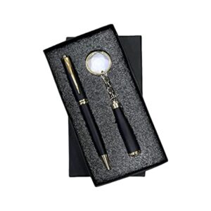 2 in 1 Gift Set - Bottle Shape Keychain with Roller Ball Pen (Black)