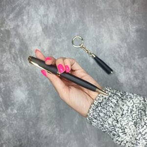 2 in 1 Gift Set - Bottle Shape Keychain with Roller Ball Pen (Black)