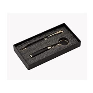 2 in 1 Gift Set - Bottle Shape Keychain with Roller Ball Pen (Black)