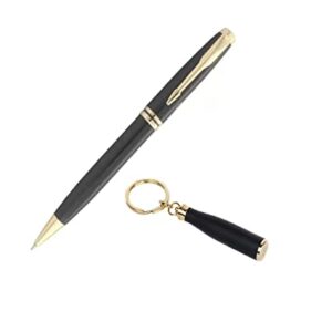 2 in 1 Gift Set - Bottle Shape Keychain with Roller Ball Pen (Black)
