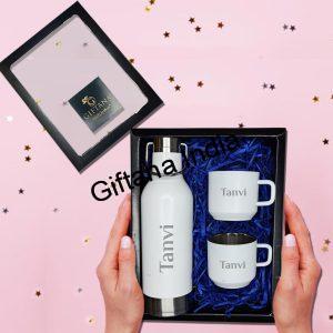 Flask with Tea Cups 3 in 1 Gift Set