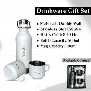 Flask with Tea Cups 3 in 1 Gift Set