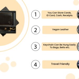 Giftana Vegan Leather Wallet and Keychain Gift Set