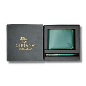 Giftana Vegan Leather Wallet and Pen Gift Set