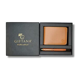 Giftana Vegan Leather Wallet and Pen Gift Set
