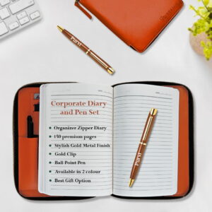 Giftana Zipper Diary and Pen Set