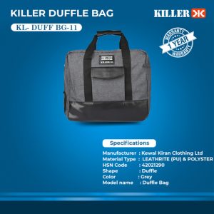 Killer Classic Grey Duffle Bag