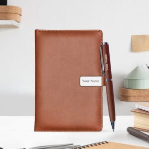 Colorful 2 in 1 Gift Set Diary and Pen 4 Personalized Notebook Diary pen Tan