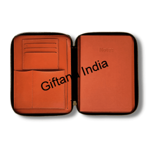 Vegan Leather Zipper Notebook Diary