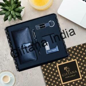 Leather Organizer Diary Pen Keychain Cardholder 4 in 1 Gift Set
