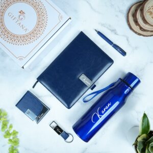 055 bottle diary pen cardholder keychain blue