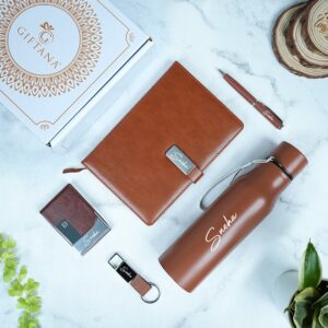 055 bottle diary pen cardholder keychain brown