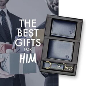 Vegan Leather Corporate Gift Set - Cardholder Wallet Keychain