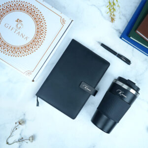 Giftana 3 in 1 Pen with Tumbler and Leather Diary Gift Set