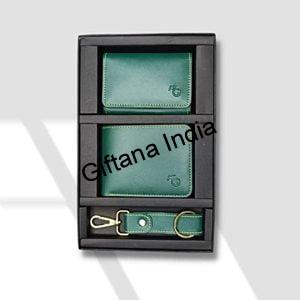 Vegan Leather Corporate Gift Set - Cardholder Wallet Keychain