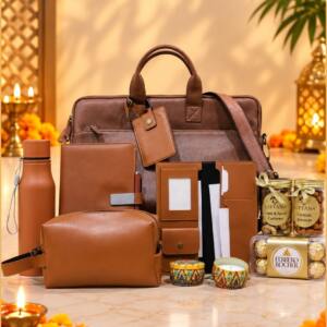 Diwali Premium PU Leather Gift Set - Giftana