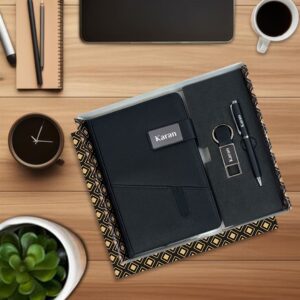 3 in 1 Jute Diary Pen Keychain black2