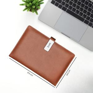 Office Desk Organizer - Premium Business Gift 5 Customized Diary with Name Tan 1