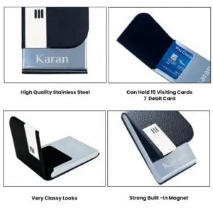 Welcome Kit For New Employees 7 Personalized Name Business Visiting Card Holder Black