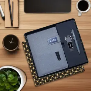 Customized Corporate Gifts - Eco Diary, Keychain & Pen Set