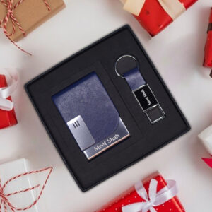 card holder keychain blue