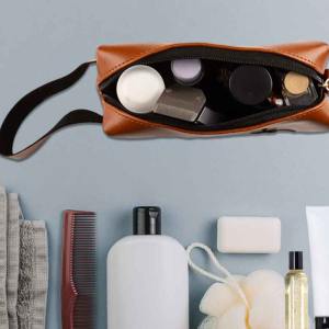 Personalized Travel Pouch with Name Charm Tan 03 1