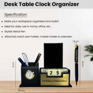 Personalized Office Clock and Pen Gift Set 4 Premium Gift Box