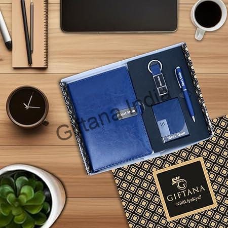 4 in 1 Personalized Diary with Pen, Card Holder & Metal Keychain Gift Set – Blue 4 in 1 Personalized Diary with Pen Card Holder Metal Keychain Gift Set Blue