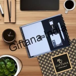 Premium Corporate Gift Set - Diary, Pen, Cardholder & Keychain 6 4 in 1 Personalized Diary with Pen Card Holder Metal Keychain Gift Set White