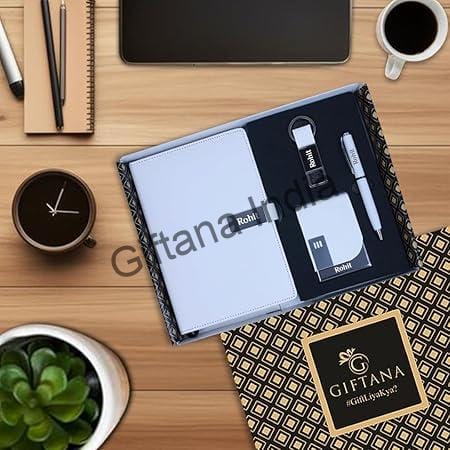 4 in 1 Personalized Diary with Pen, Card Holder & Metal Keychain Gift Set – White 4 in 1 Personalized Diary with Pen Card Holder Metal Keychain Gift Set White