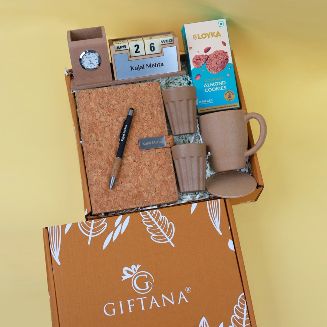 Diary Pen Desk org loyka mug & 2 Tea Cup-eha (beige) Eco-Friendly Corporate Gift