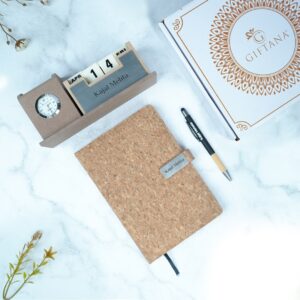Notebook Pen Organizer Silver Set cork