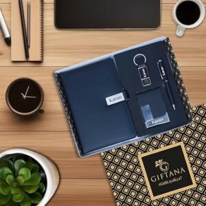 Premium Corporate Gift Set – Diary, Pen, Cardholder & Keychain