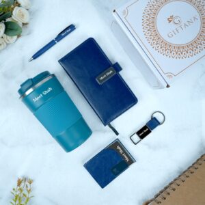 tumbler mini diary pen keychain cardholder set blue