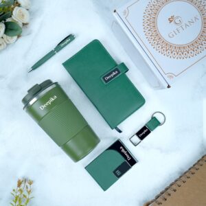 tumbler mini diary pen keychain cardholder set green