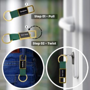 Golden green keychain